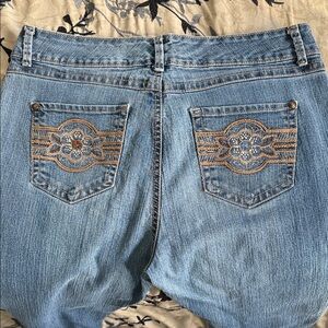 Christopher & Banks Light Blue Embroidered Boot Cut Jeans